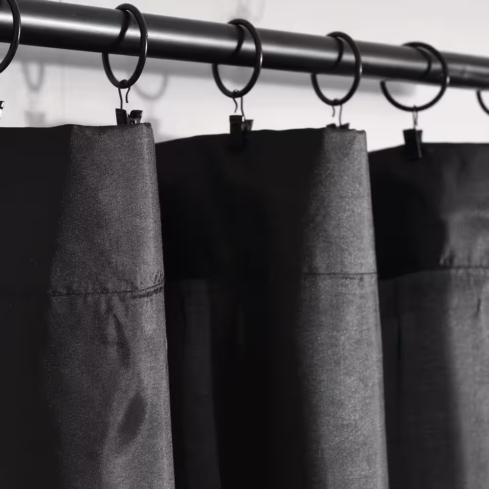 HomeBoutique Maria Window Curtain Panel Black/White Single 42 in. W x 84 in. L