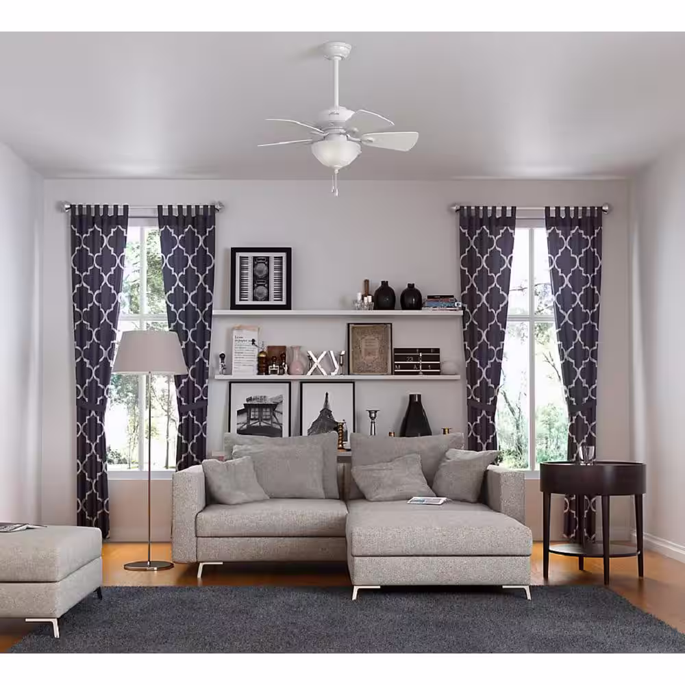 Hunter Watson 34 in. Indoor White Ceiling Fan with Light Kit