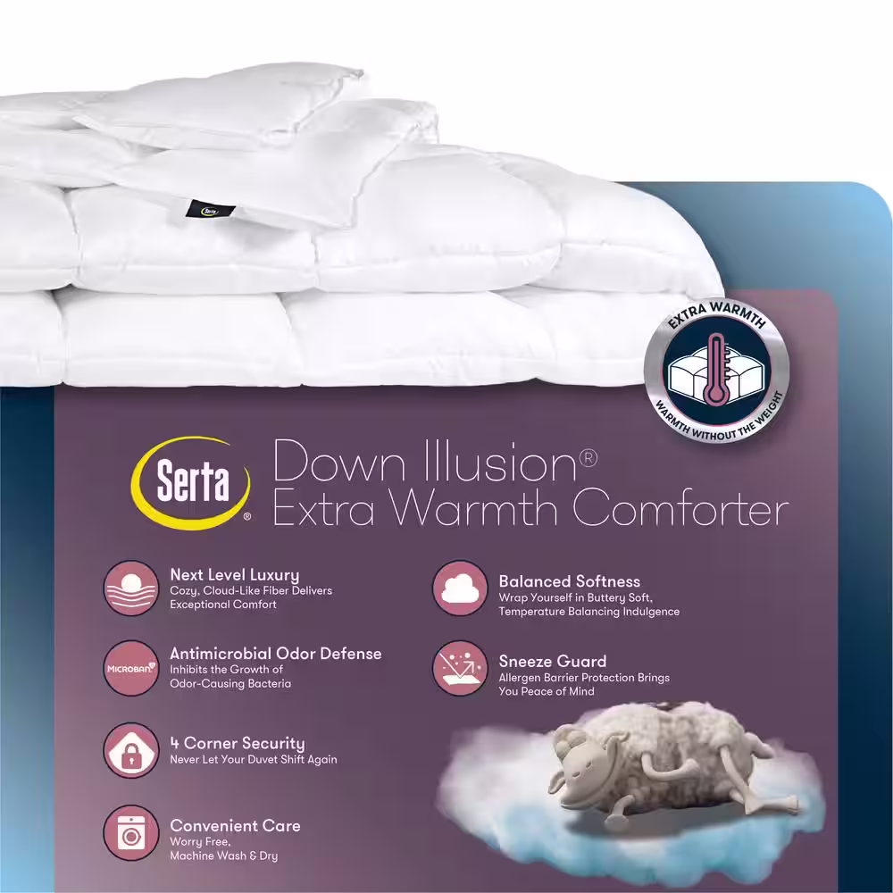 Serta Down Illusion Extra Warmth White Down Alternative Full/Queen Comforter