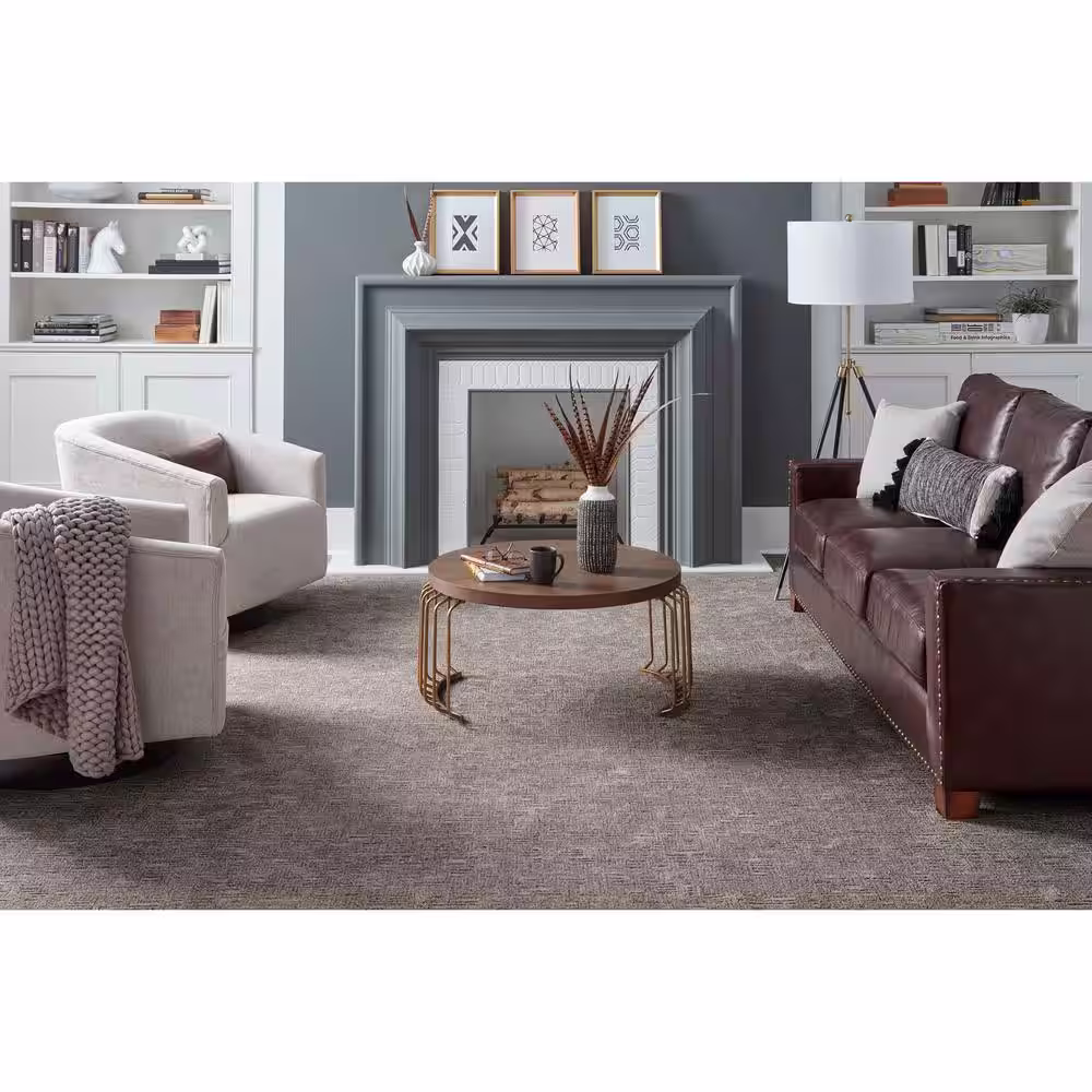 Home Decorators Collection Corry Sound  - Winter Haven - Gray 38 oz. Polyester Pattern Installed Carpet