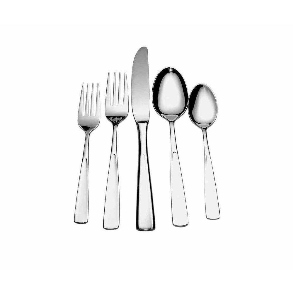 None Carnegie 20-Piece Matte 18/0 Stainless Steel Flatware Set (Service for 4)
