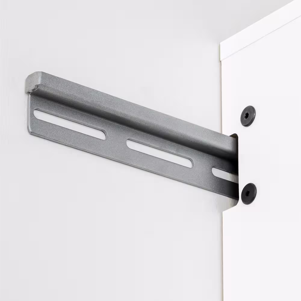 Prepac HangUps 30 in. W x 72 in. H x 16 in. D Composite 2-Piece Garage Storage System in White with Melamine Worktop