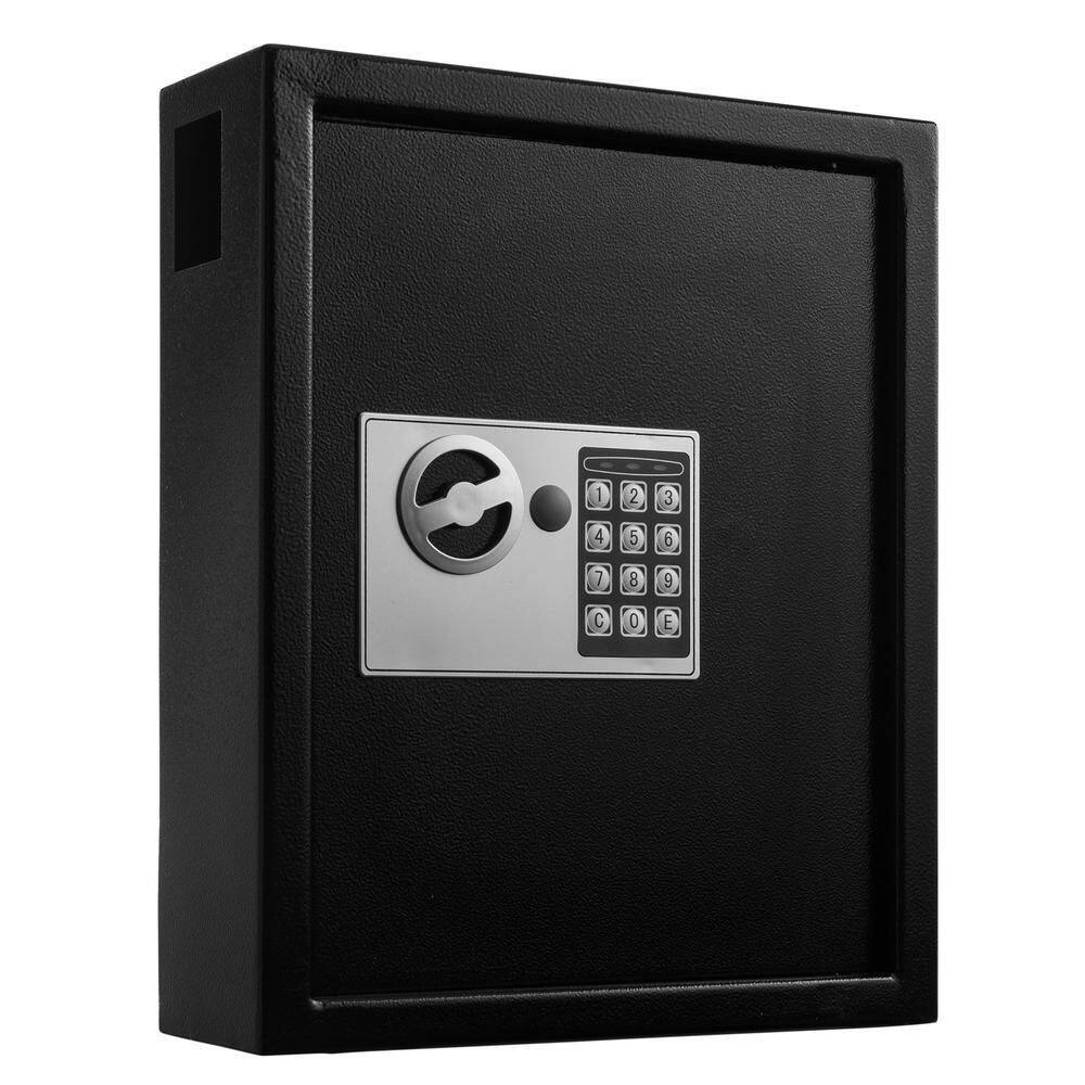AdirOffice 40-Key Steel Digital Lock Key Cabinet, Black with 100 Key Tags