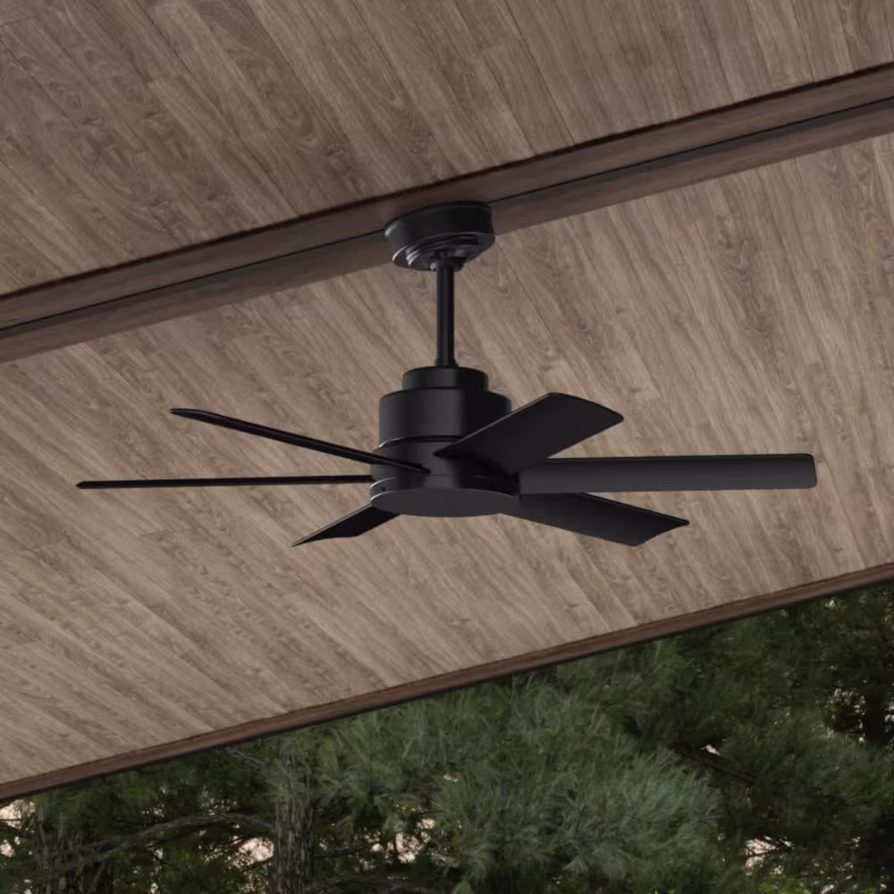 Hunter Kennicott 44 in. Indoor/Outdoor Ceiling Fan in Matte Black with Wall Switch