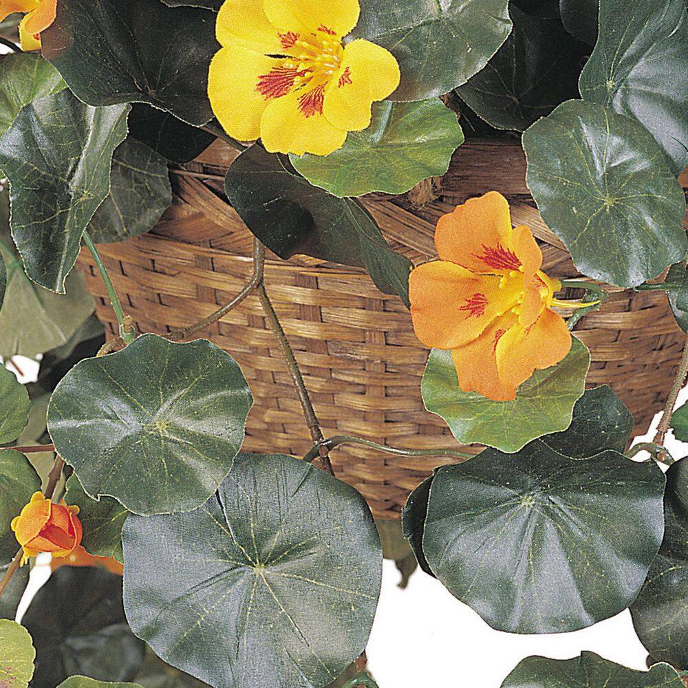 Nearly Natural Artificial Nasturtium Hanging Basket Silk Plant