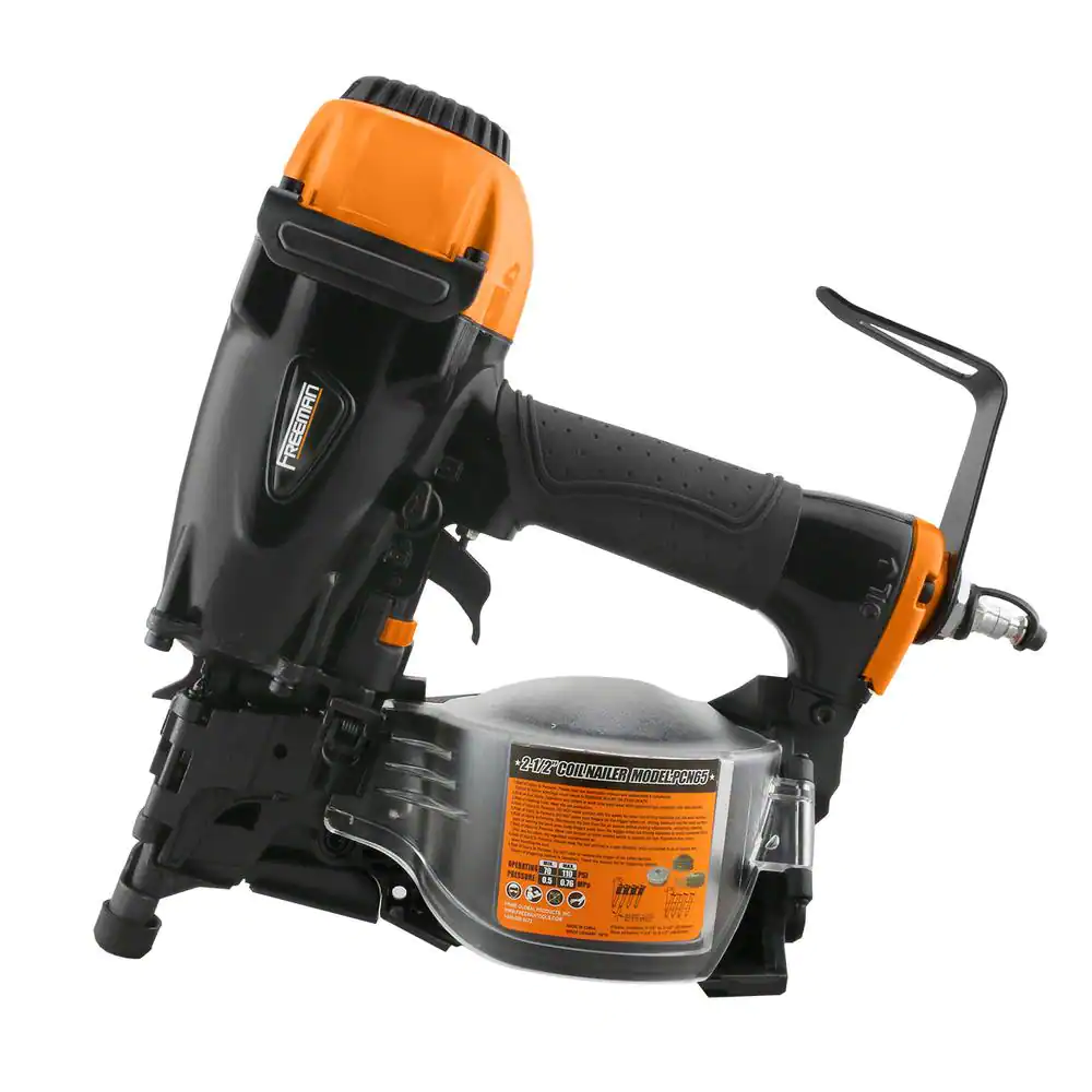 Freeman Pneumatic 15 Degree 2-1/2 in. Coil Siding Nailer with Adjustable Metal Belt Hook