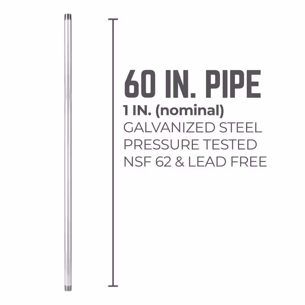 STZ 1 in. x 5 ft. Galvanized Steel Schedule 40 Cut Pipe