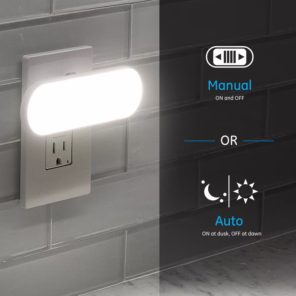 GE 0.5-Watt UltraBrite 100-Lumens Plug In Light Sensing Integrated LED Bar Night Light