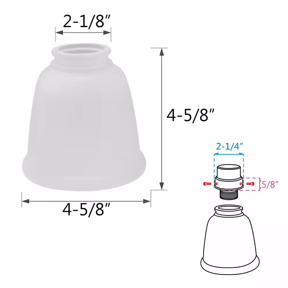 None 4-5/8 in. Frosted Bell Ceiling Fan Replacement Glass Shade (4-Pack)