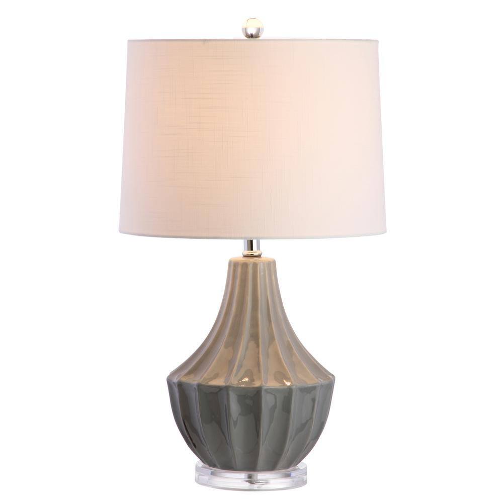 JONATHAN Y Tate 24.5 in. Gray Ceramic Table Lamp