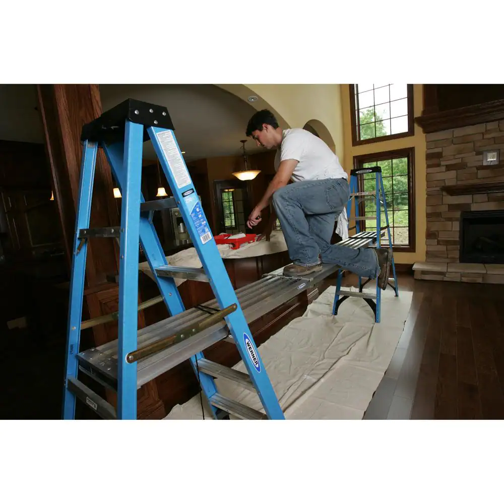 Werner 8 ft. - 13 ft. x 14 in. Telescoping Aluminum Extension Plank with 250 lb. Load Capacity