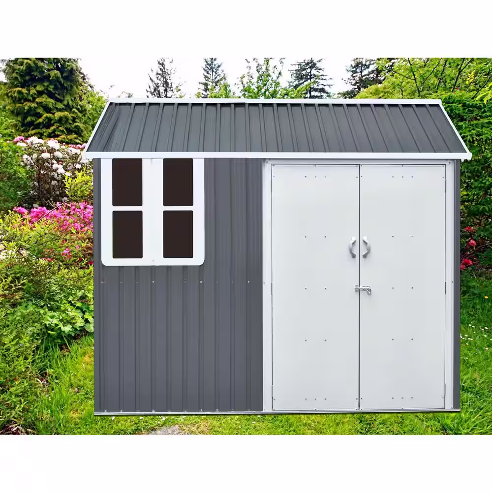 Hanover 6 ft. x 8 ft. x 7 ft. Galvanized Steel Nordic Storage Shed