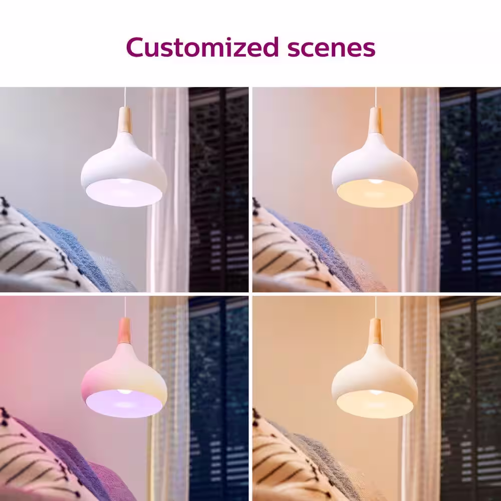 Philips 4 in. LED Color Changing 50-Watt Equivalent Wi-Fi Smart Recessed Light Kit Powered by WiZ with Bluetooth (1-Pack)