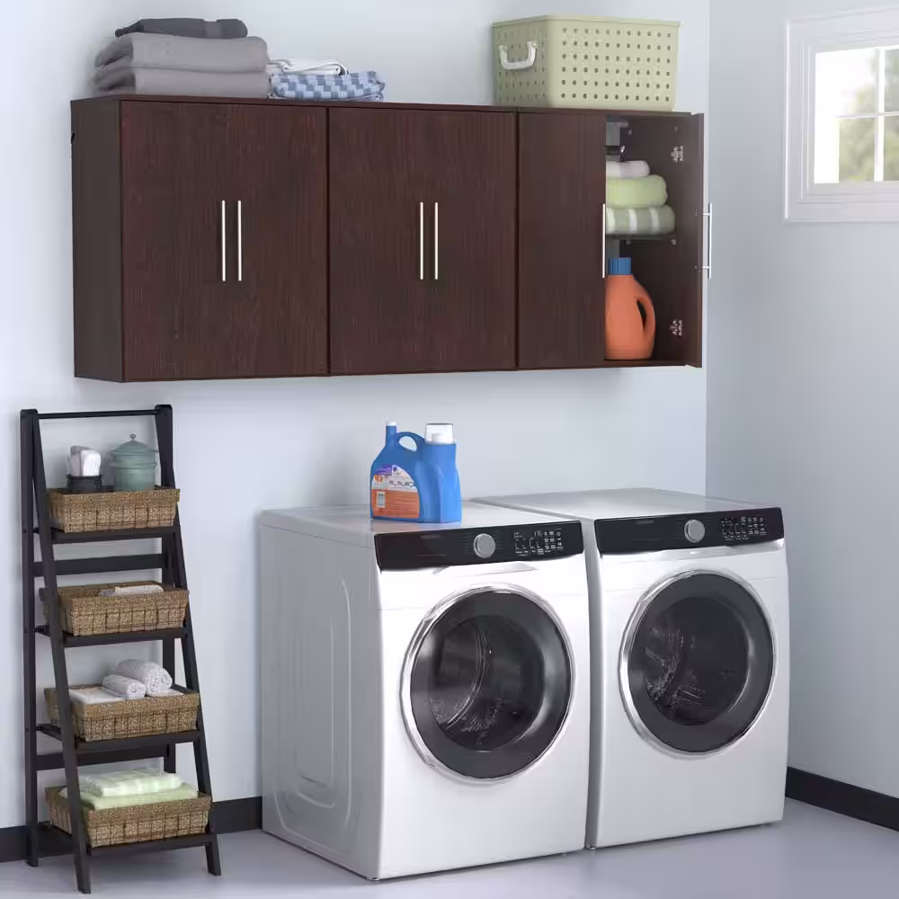 ClosetMaid Style+ 14.59 in. D x 25.12 in. W x 31.28 in. H Chocolate Laundry Room Floating Cabinet Kit with Modern Doors