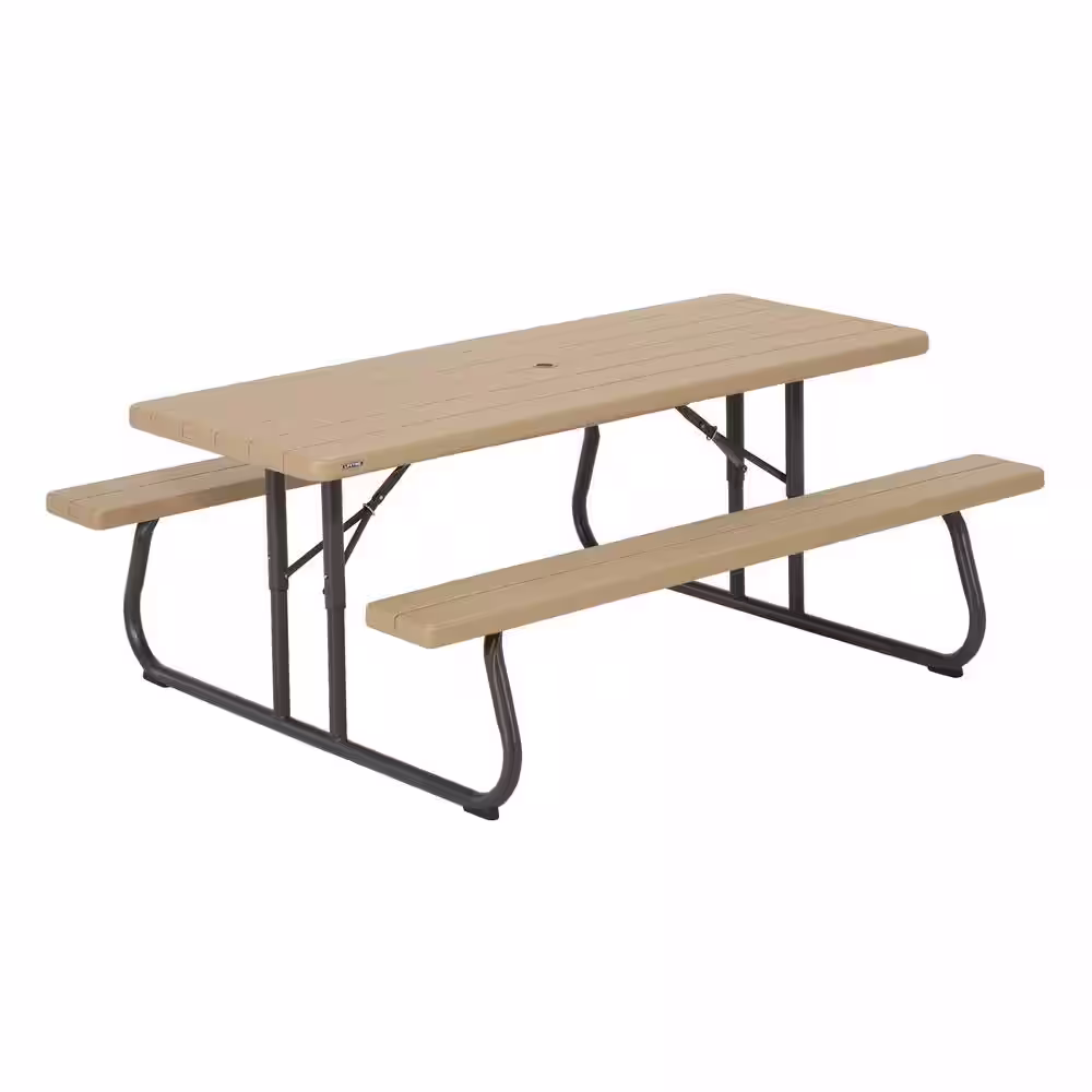 Lifetime 6 ft. Folding Picnic Table: Heather Beige