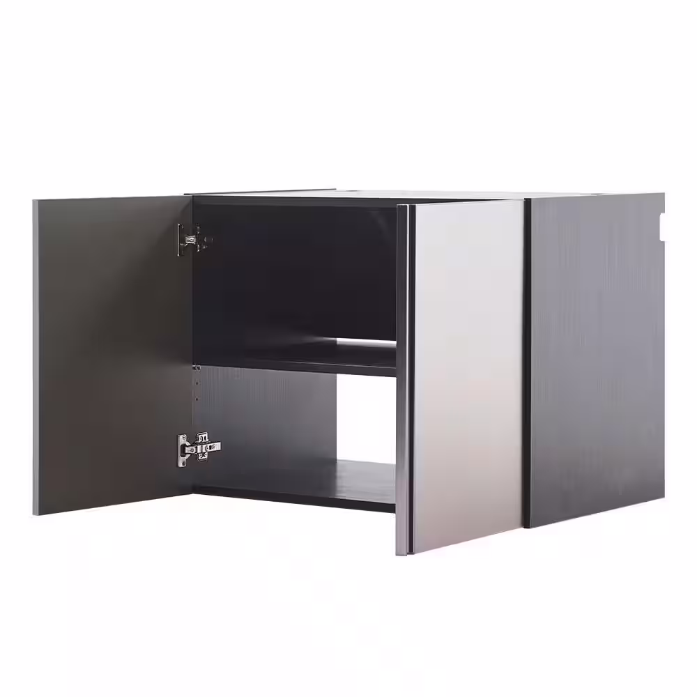 Klair Living Nova Series Wood Base Door Wall Mounted Garage Cabinet in Metallic Gray (32 in W x 24 in. H x 20 in D)