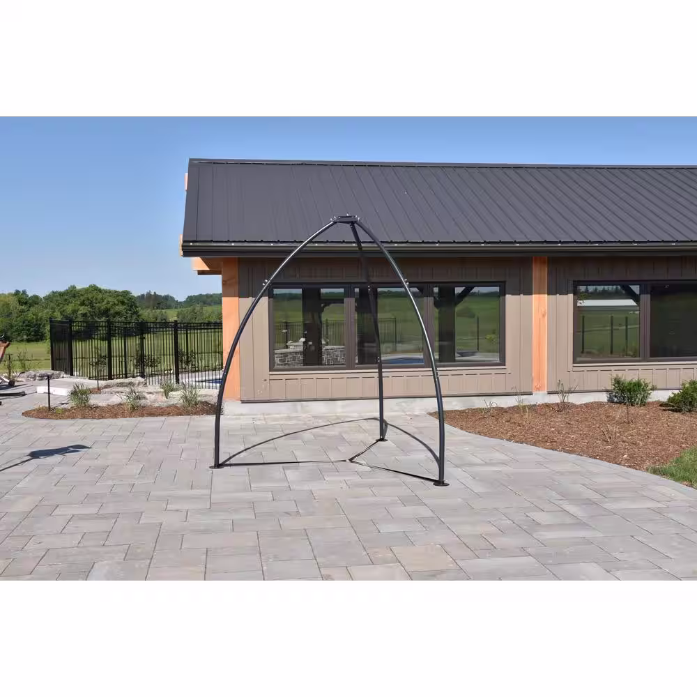 Vivere 8.5 ft. Tripod Steel Frame Outdoor Hammock Chair Stand in Black