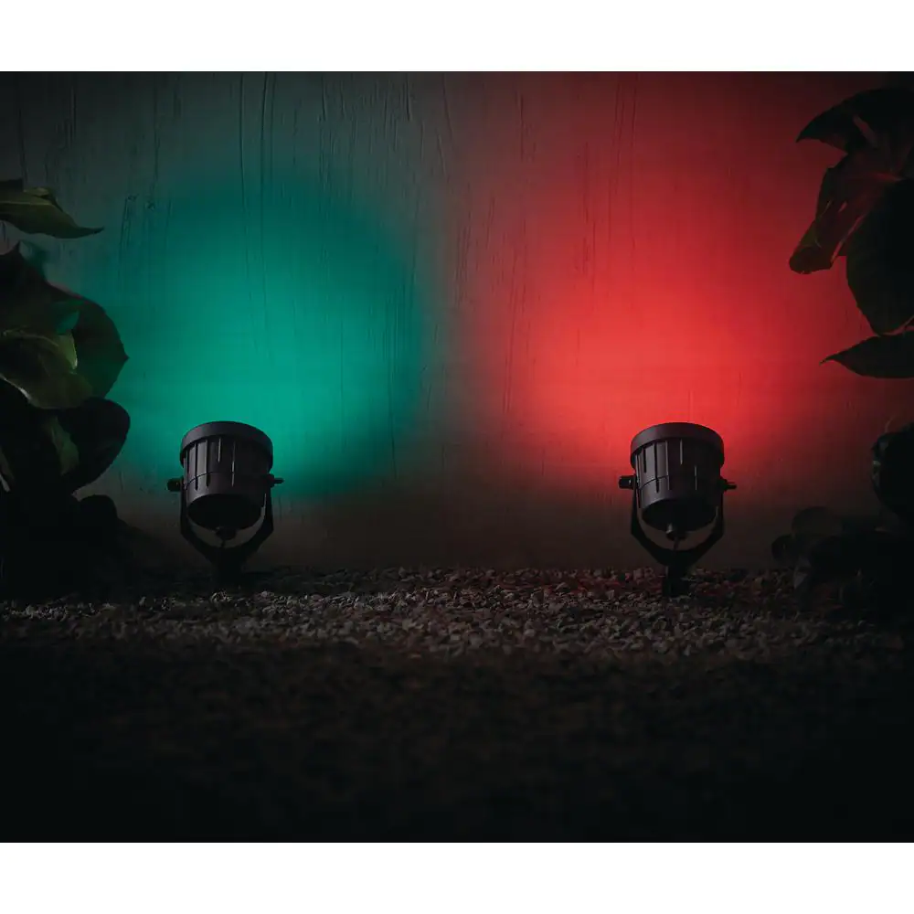 Hampton Bay 75-Watt Equivalent Low Voltage Black LED Outdoor Landscape Flood Light Powered by Hubspace
