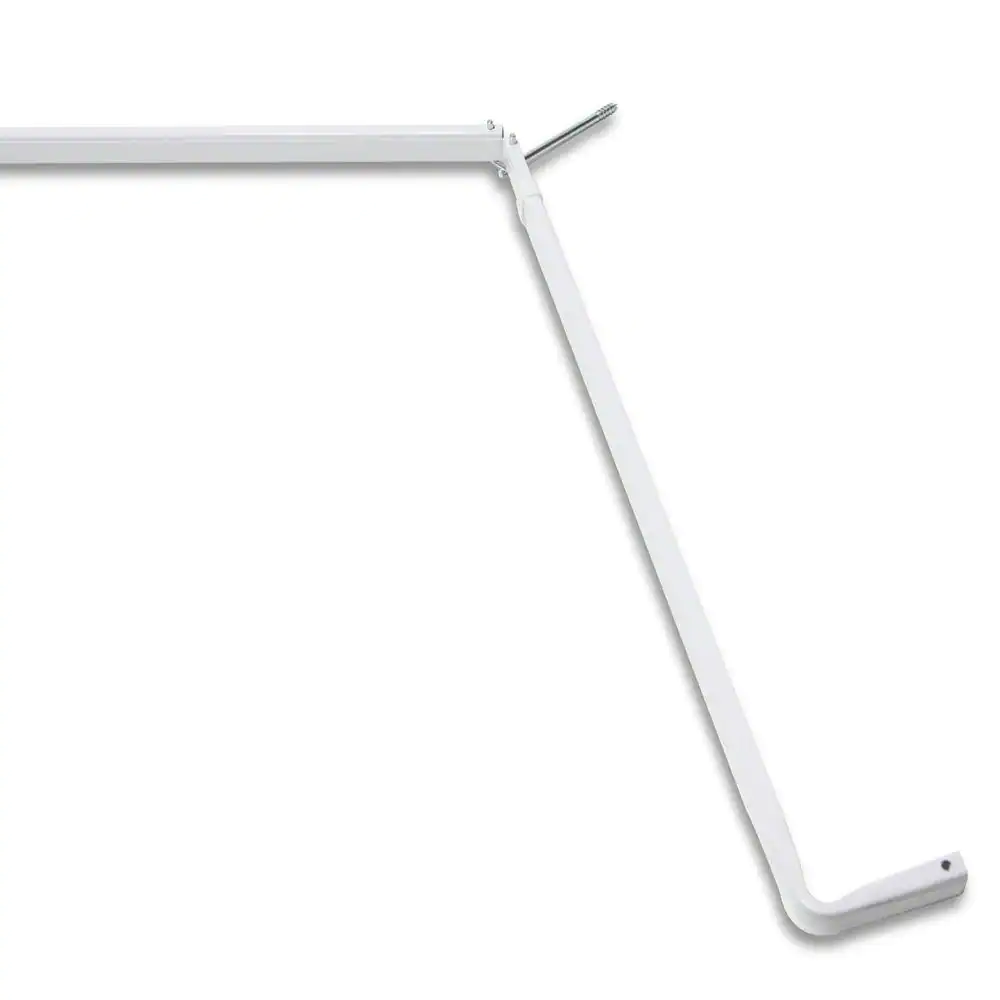 Rod Desyne 72 in. - 147 in. Bay Window Single Curtain Rod in White