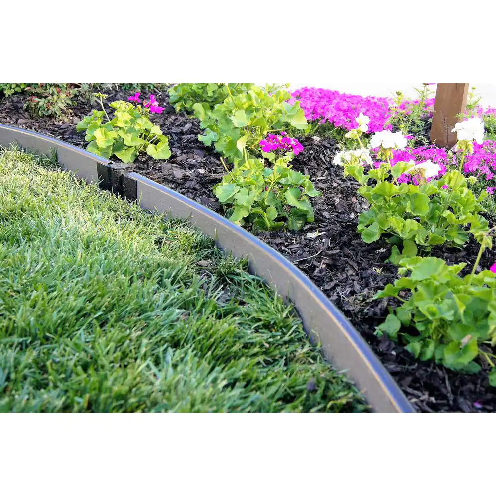 Frame It All 1 in. Series 16 ft. Weathered Wood Composite Curved Landscape Edging Kit