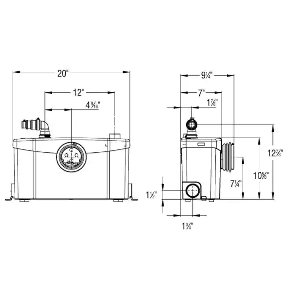 Saniflo SaniPlus 0.5 HP 115-Volt Macerator Effluent Pump