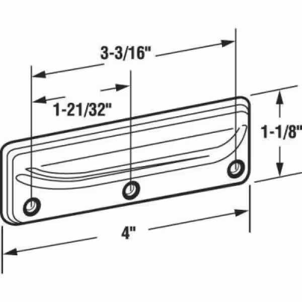 Prime-Line Deluxe Style Wood Window Sash Lift, 3-3/16 in. Hole Centers, Steel, Brass Finish
