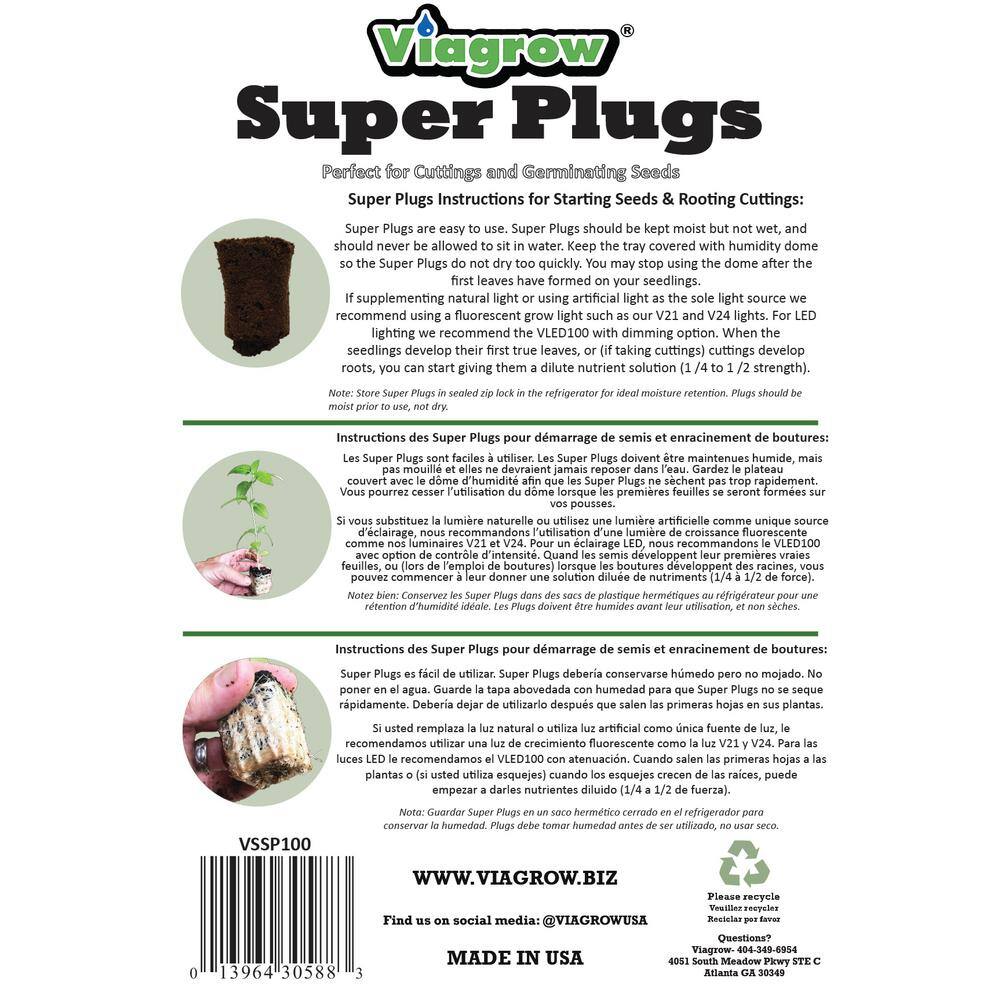 Viagrow Super Plugs 100 Seed Starter Plugs