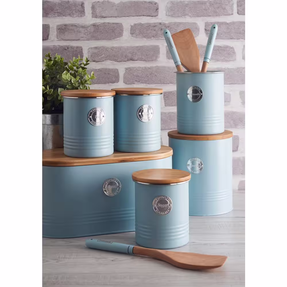 None Living Coated-Steel Blue 7.7 qt. Bread Bin