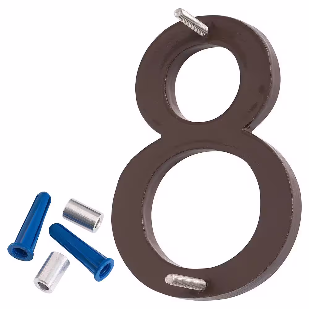 Montague Metal Products 4 in. Roman Bronze Aluminum Floating or Flat Modern House Number 8