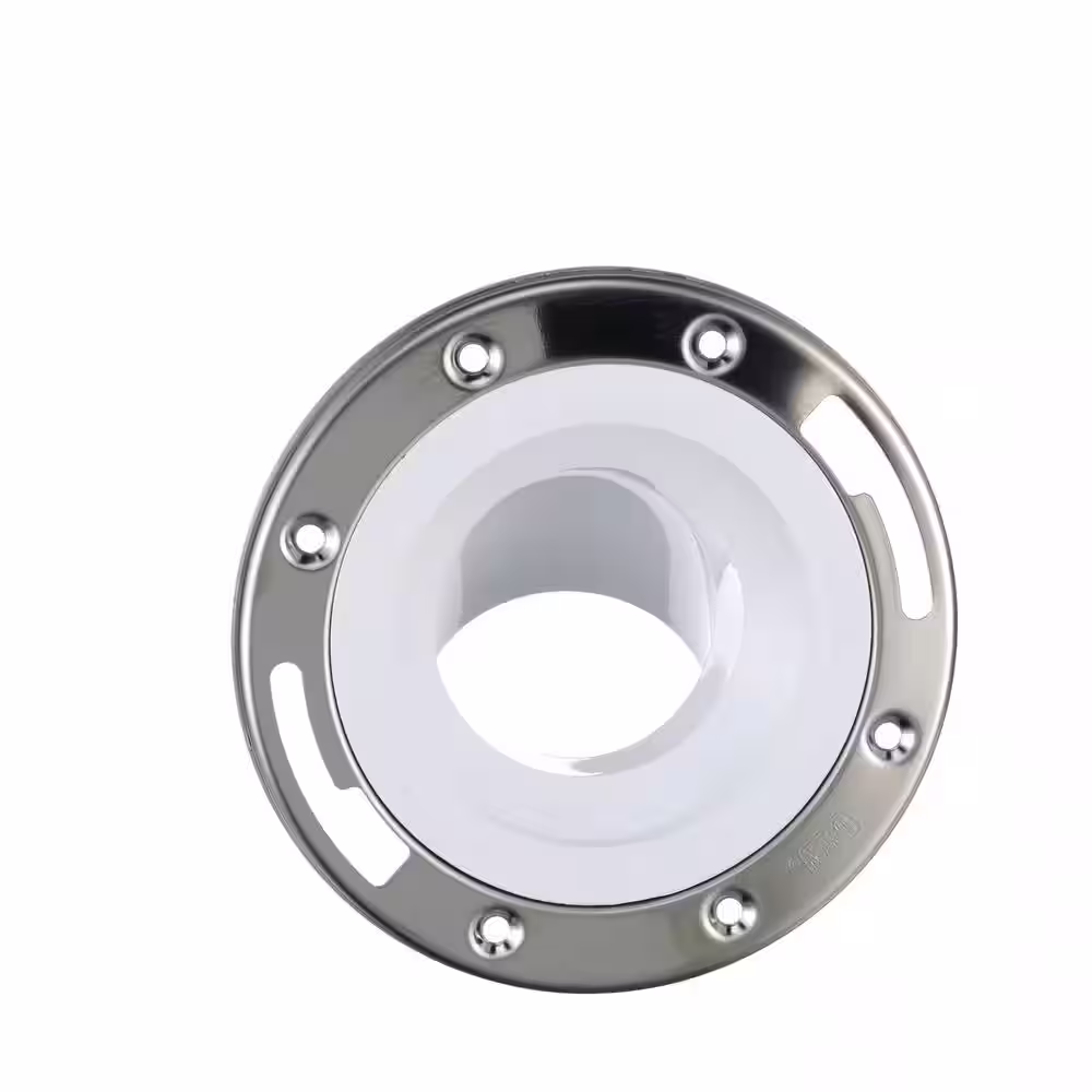 Oatey 3 in. PVC Open Spigot Toilet Flange with 45 Deg. Angle and Stainless Steel Ring