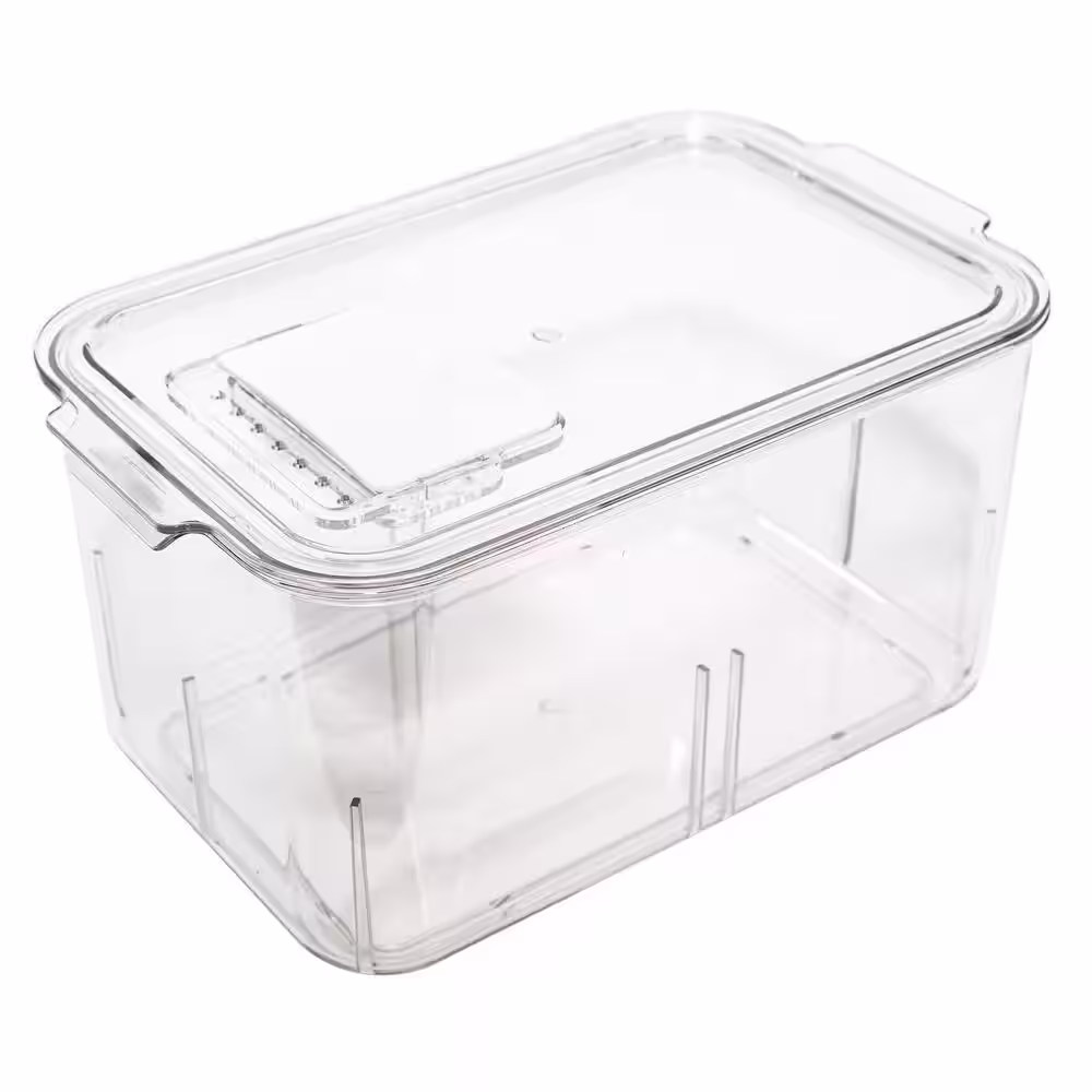 None Produce Acrylic Food Storage Container Organizer with Vented Lids 2-Pack