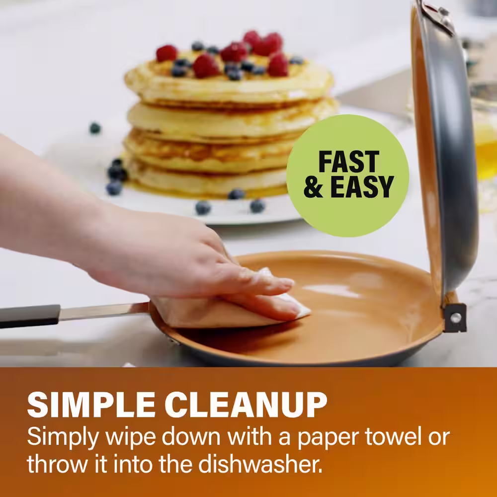 Gotham Steel 7 In. Non-Stick Ti-Ceramic Pancake Bonanza, The Easy Double Flip Pan
