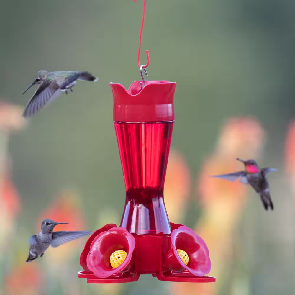 Perky-Pet Red Pinch Waist Plastic Hummingbird Feeder - 8 oz. Capacity