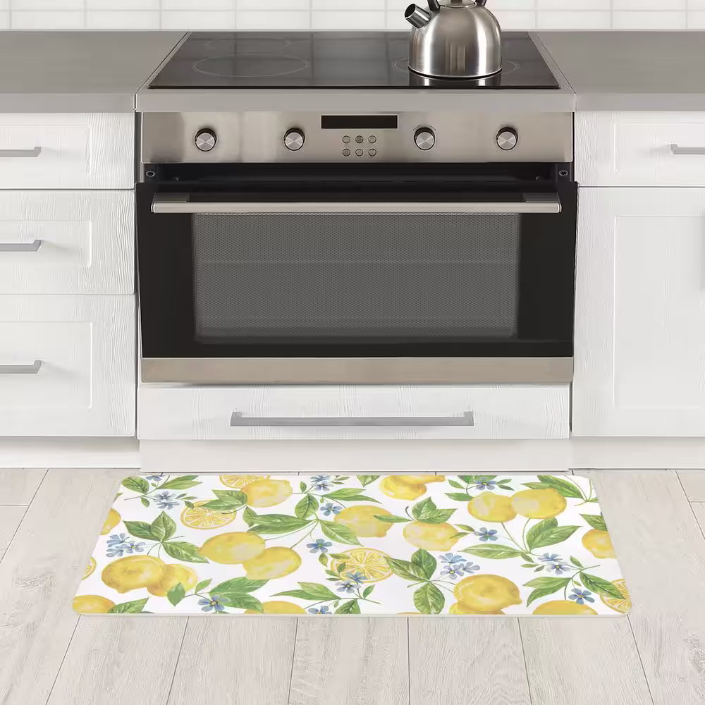 StyleWell Lemons And Blossoms 20 in. x 39 in. Comfort Mat