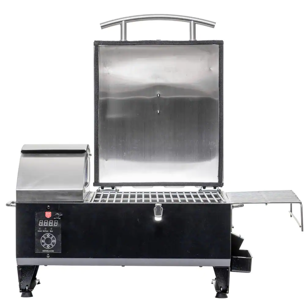 USSC GRILLS Portable Wood Pellet Grill in Stainless Steel with Griddle
