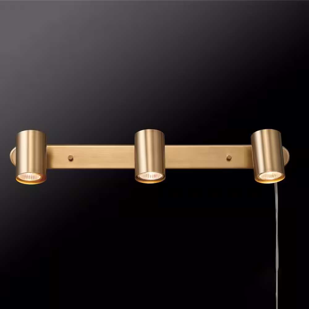 Globe Electric 1.85 ft. 3-Light Matte Brass Plug-In Fixed Track Lighting Kit