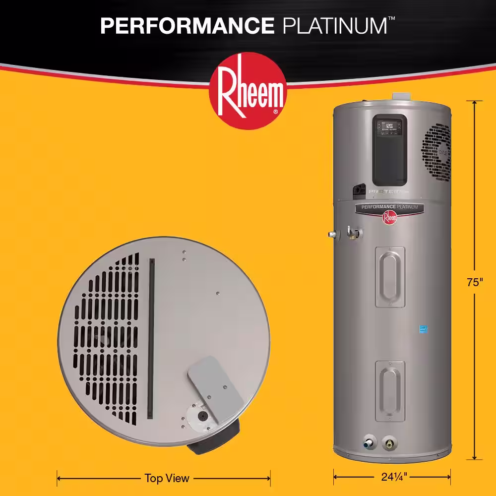 Rheem ProTerra 80 Gal. 10-Year Hybrid High Efficiency Heat Pump Tank Electric Water Heater with Leak Detection & Auto Shutoff