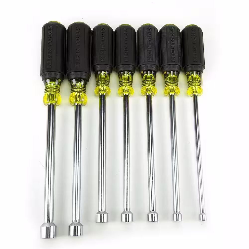 Klein Tools Hollow Shaft Nut Driver Set with Cushion Grip Handles (7-Piece)
