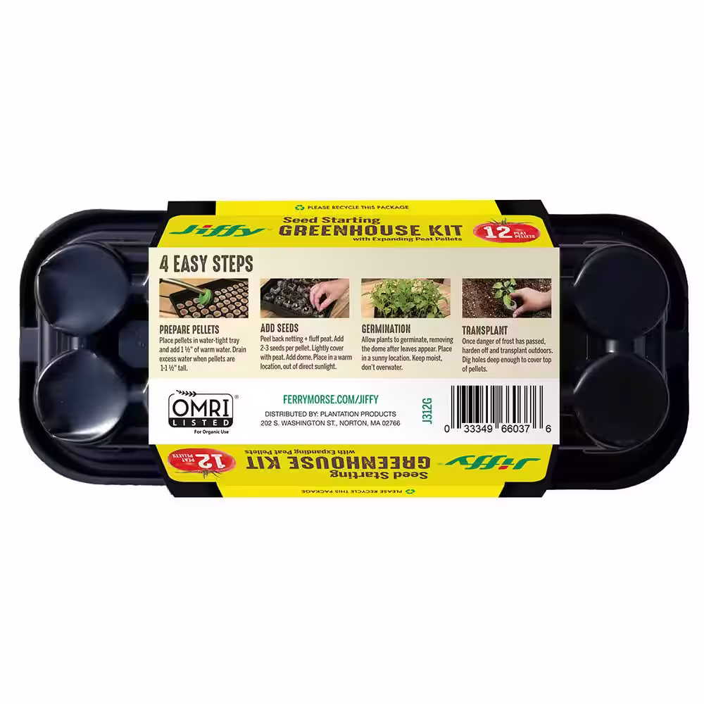 Jiffy 12 Peat Pellet Seed Starting Greenhouse Kit