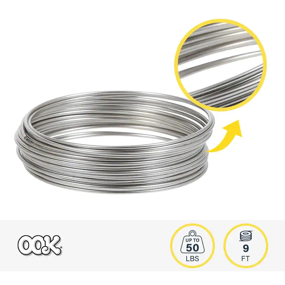 OOK 9 ft. 50 lbs. Smooth High Carbon Steel Piano Wire