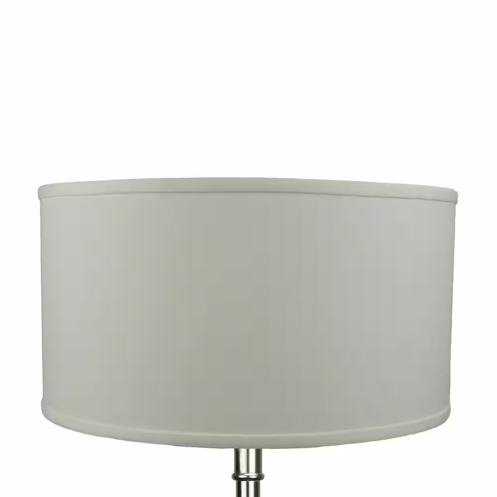 FenchelShades.com 17 in. Top Diameter x 17 in. Bottom Diameter x 9 in. H Linen Cream Drum Lamp Shade