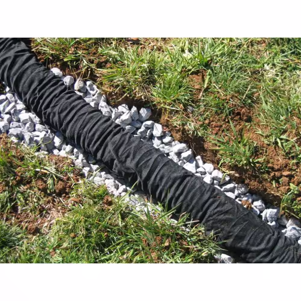 Amerimax Home Products FLEX Drain 4 in. x 50 ft. Black Copolymer Perforated Drain Pipe with Sock