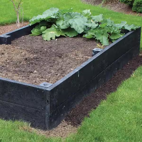 BestPLUS 2 in. x 6 in. x 8 ft. Black Recycled Plastic Edging Lumber G-Grade (4 Per Box)