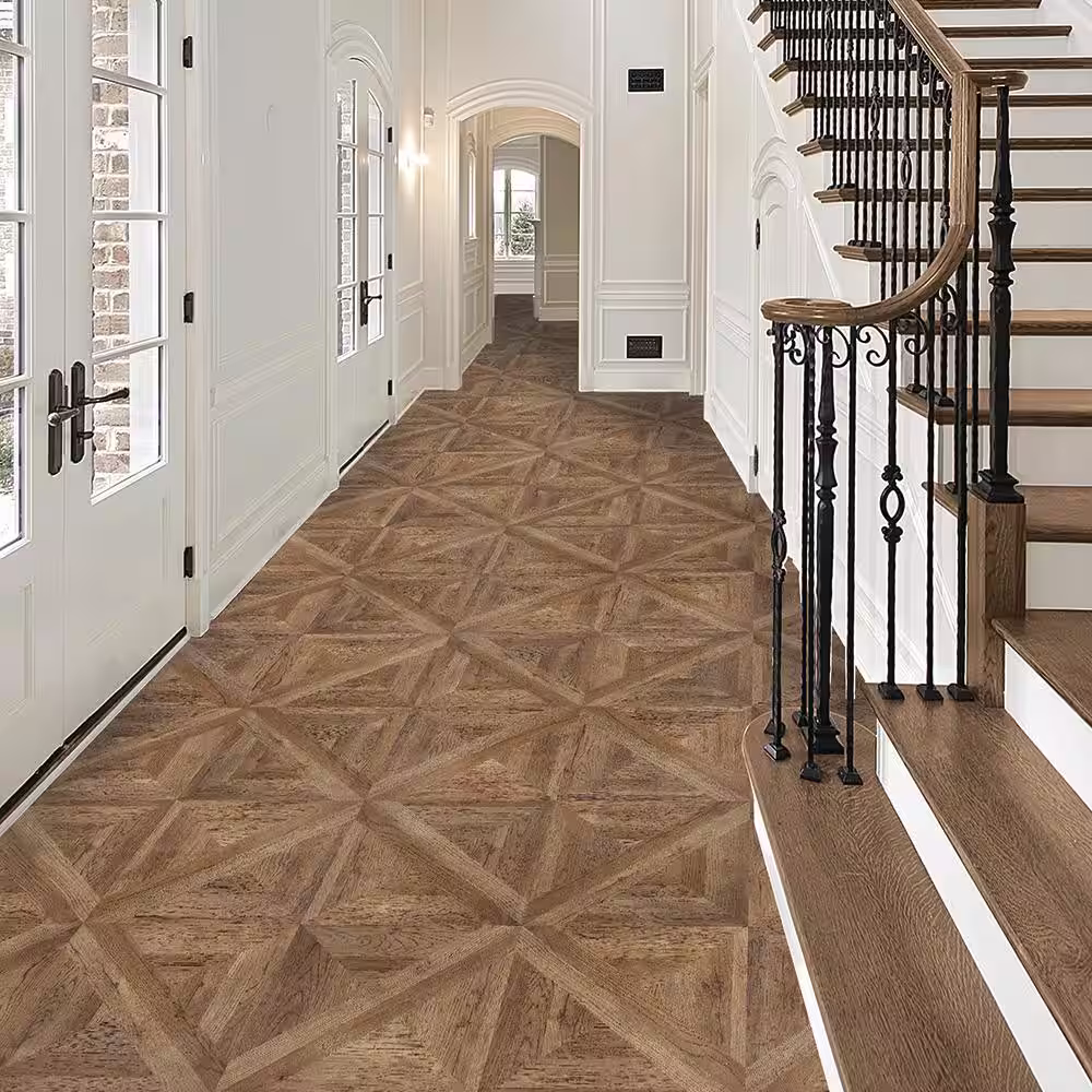 TrafficMaster Honeycomb 4 MIL x 12 in. W x 12 in. L Peel and Stick Water Resistant Vinyl Tile Flooring (30 sqft/case)