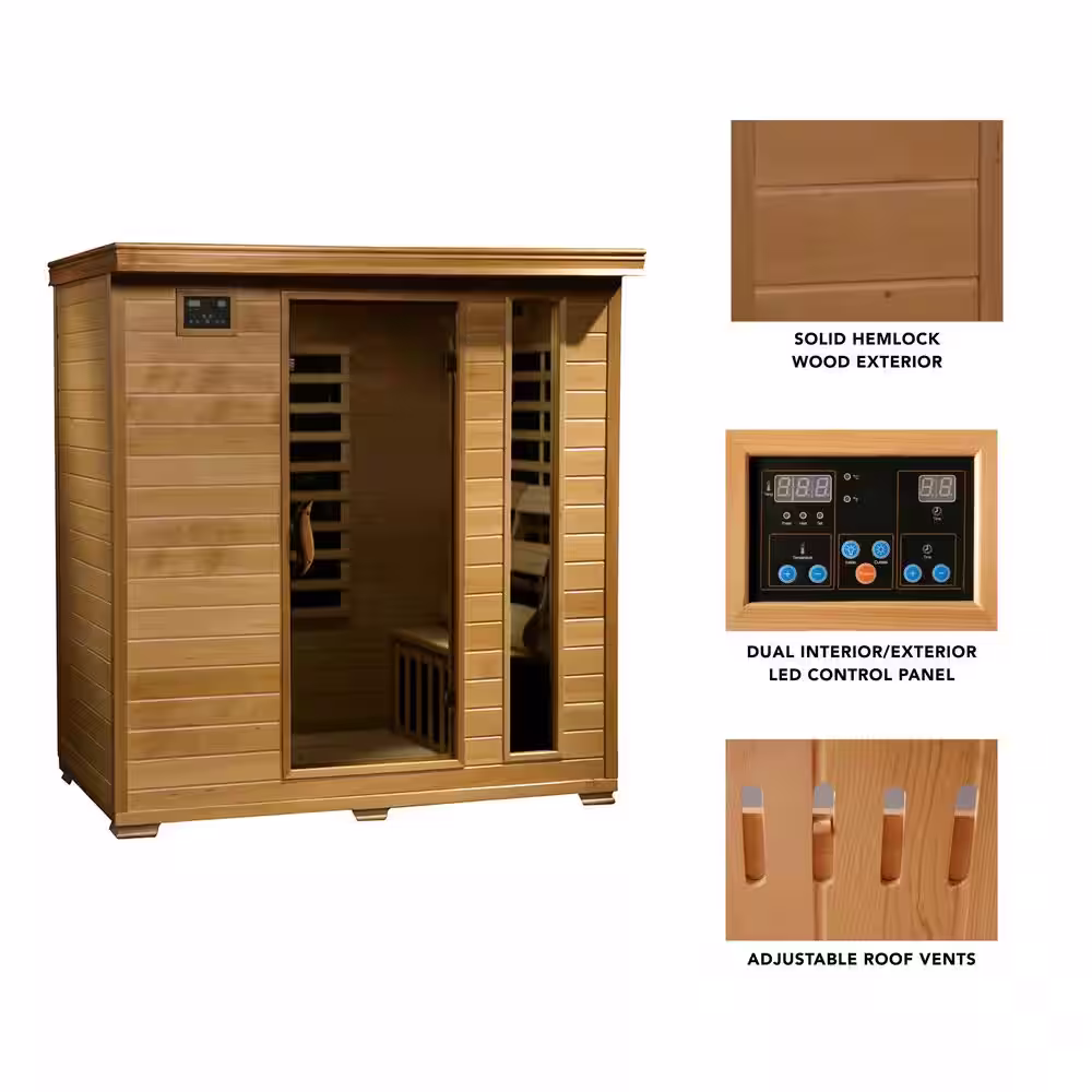 Radiant Sauna 4-Person Hemlock Infrared Sauna with 9 Carbon Heaters