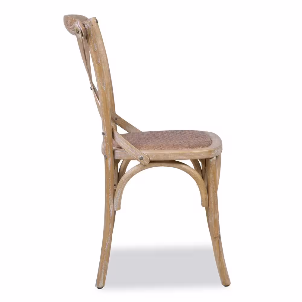 None Cafton Weathered Oak Crossback Chair (Set of 2)