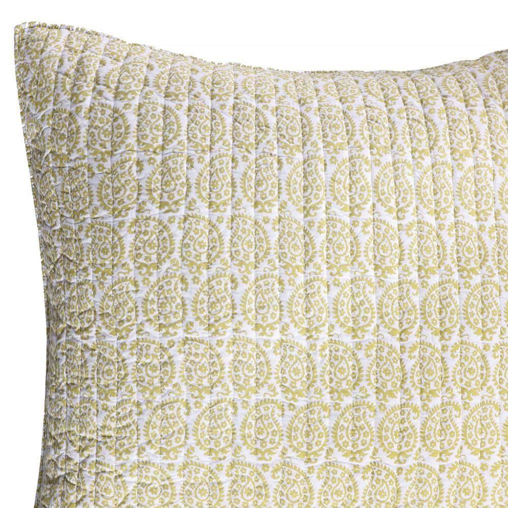 None St. Claire Yellow Paisley Quilted Cotton Euro Sham (Set of 2)