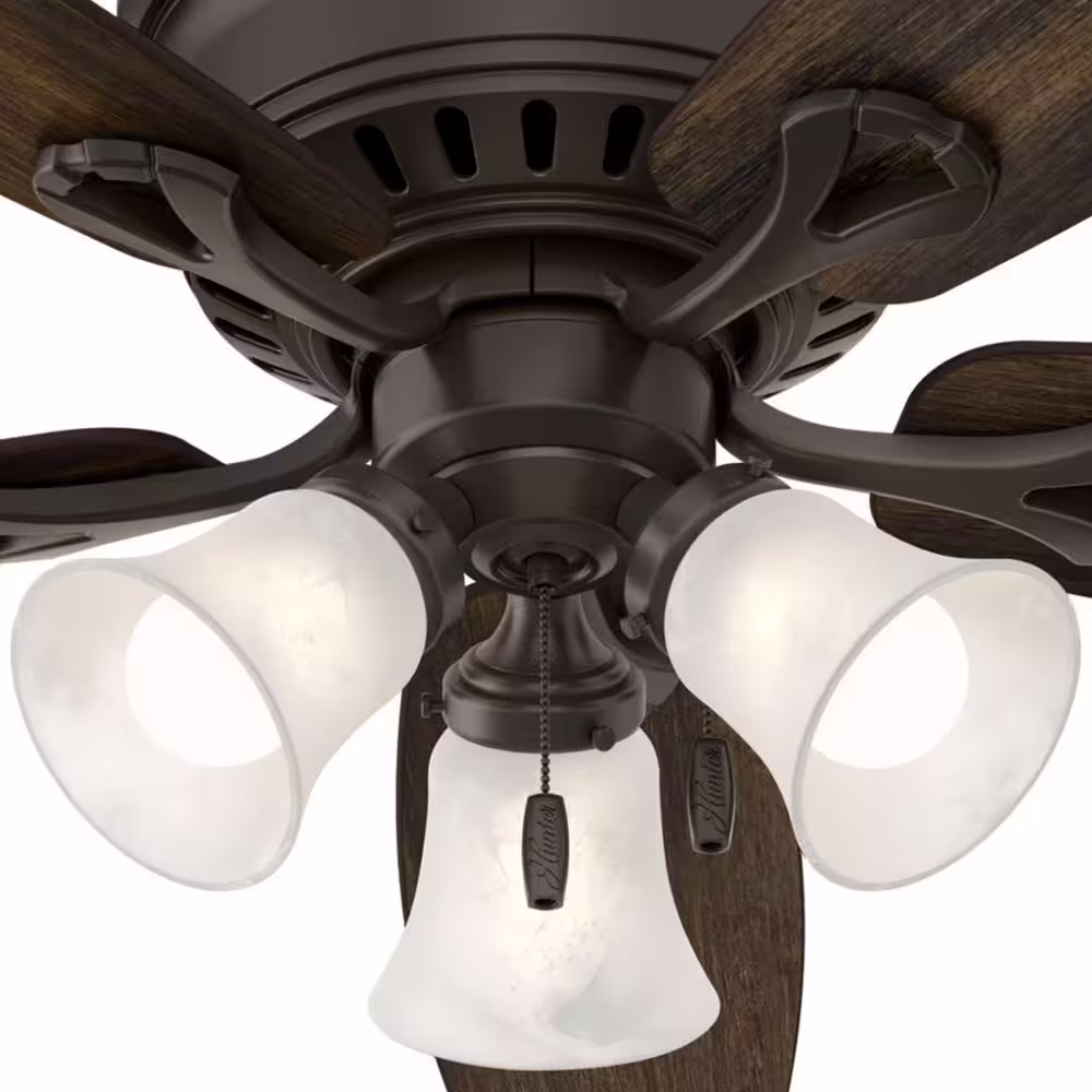 Hunter Oakhurst 52 in. LED Indoor Low Profile New Bronze Ceiling Fan with Light Kit
