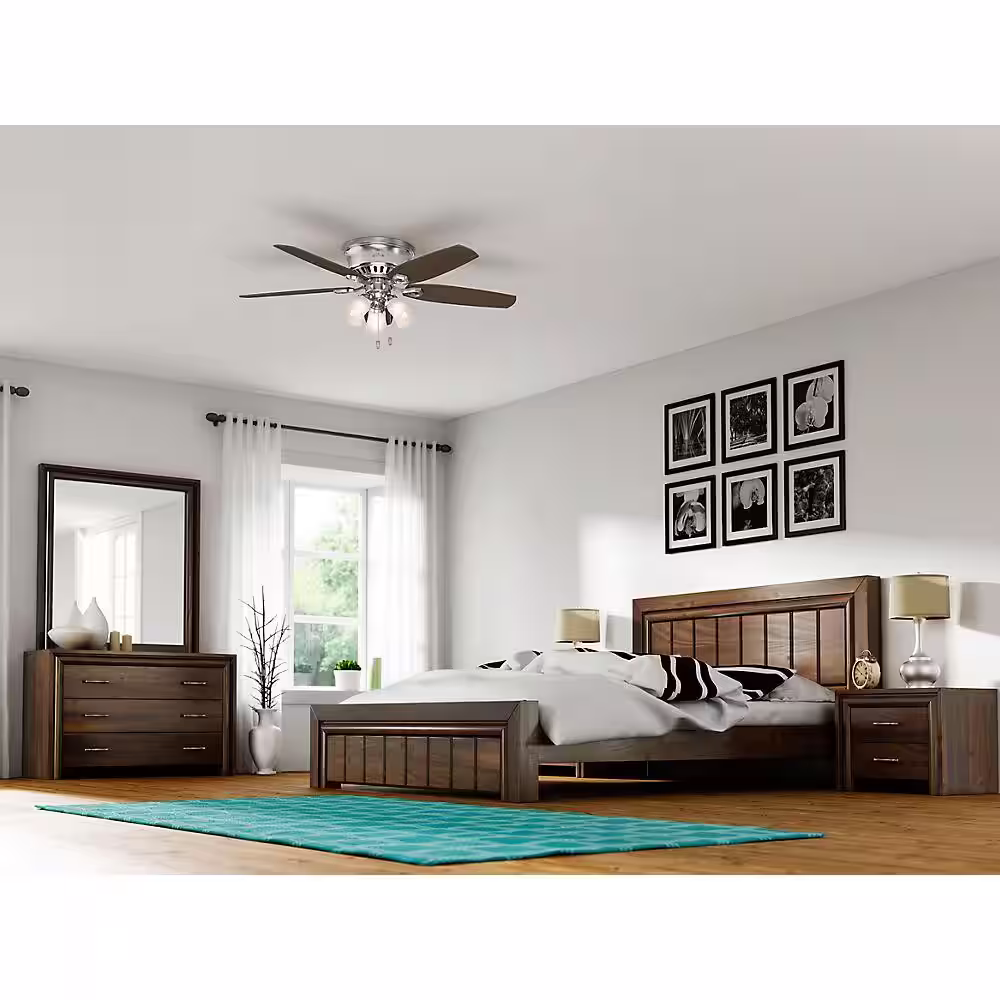 Hunter Builder Low Profile 52 in. Indoor Brushed Nickel Ceiling Fan