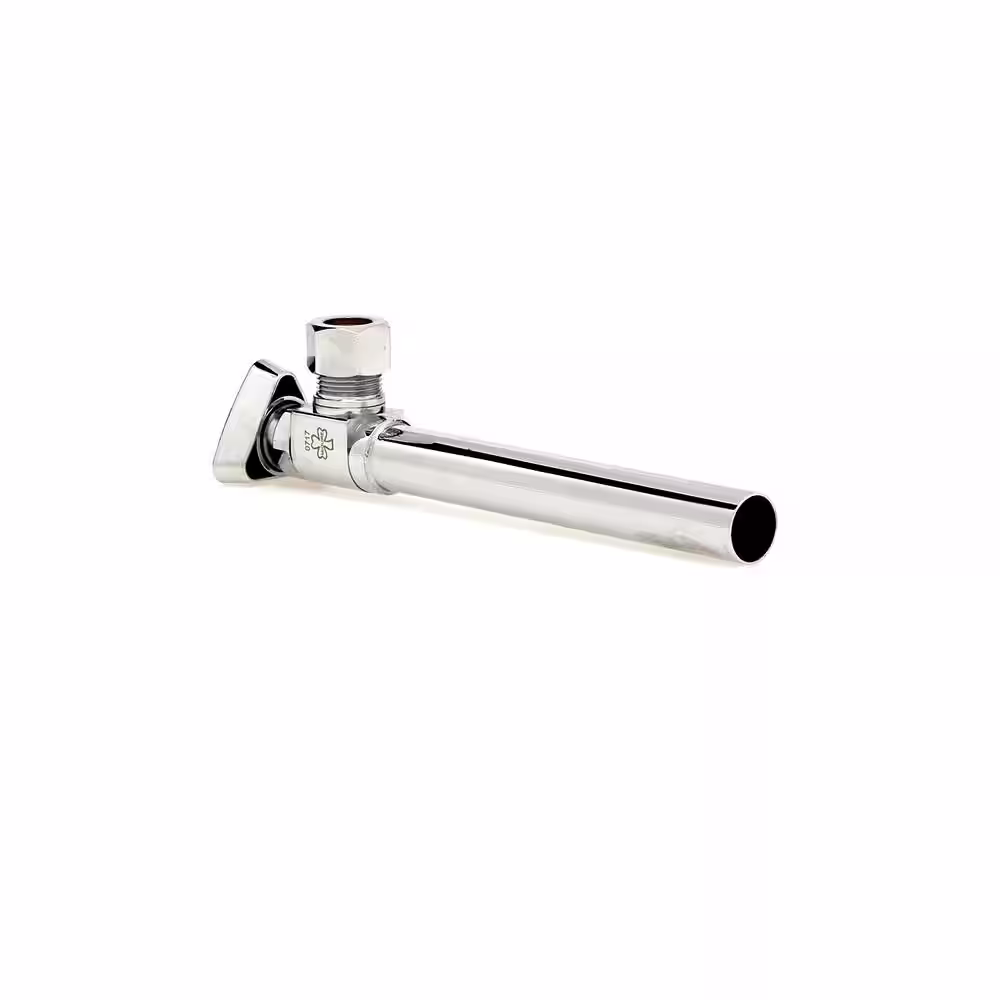 MCGUIRE MANUFACTURING CO., INC. Convertible 1/2 in. Sweat x 1/2 in. O.D. 1/4 in. Turn Angle Ball Valve with 5 in. Extension in Chrome